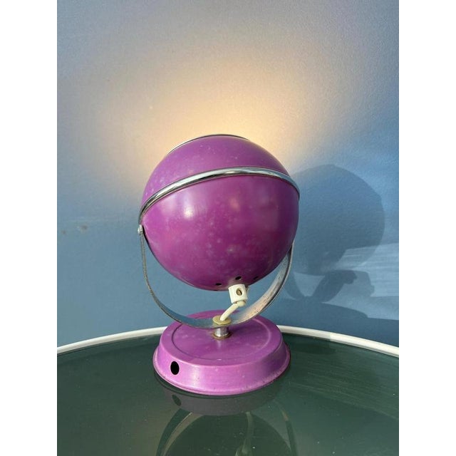 Vintage Space Age Purple Eyeball Desk Lamp For Sale - Image 3 of 11