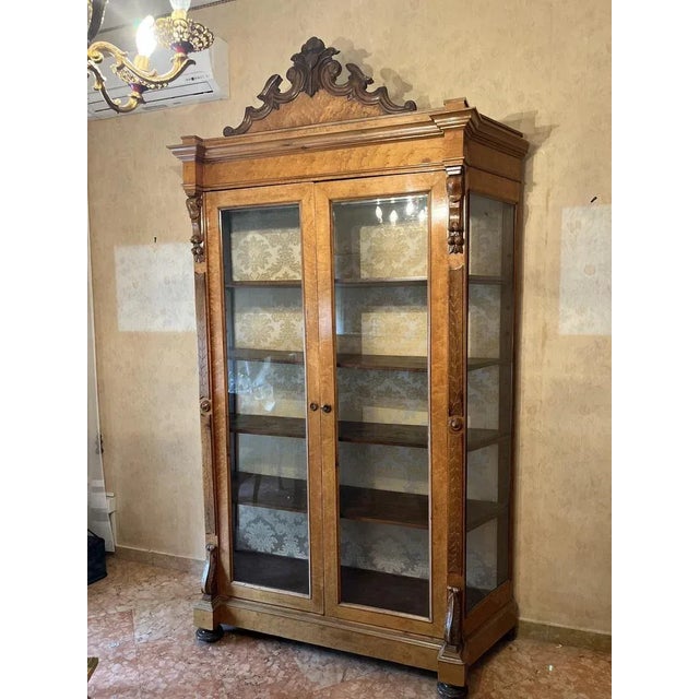 Liberty Trapezoidal Showcase in Walnut Wood, 1900s For Sale - Image 3 of 6