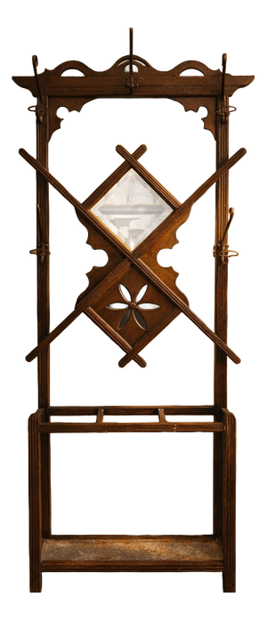 Vintage Wooden Wall Coat Rack