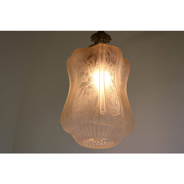 Large Antique French Art Nouveau Pendant Light, 1910 For Sale - Image 9 of 14