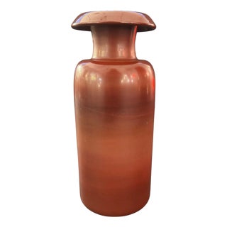 Opaque Pompeiian red glass vase, Italian 1960s For Sale