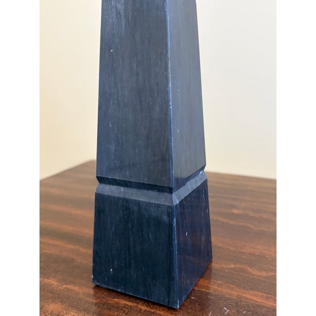 Neoclassical Grand Tour Solid Marble Black Obelisk For Sale In South Bend - Image 6 of 6