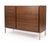 John Stuart walnut Mid-Century Modern credenza dresser. Four drawers on left-hand side (two small, two deep with double...