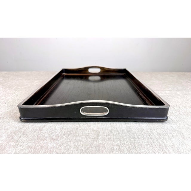 Early 20th Century Japanese Silver-Mounted Zitan Wood Tea Serving Tray For Sale In New York - Image 6 of 12