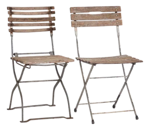 Set of Vintage Folding Garden Chairs, 1920