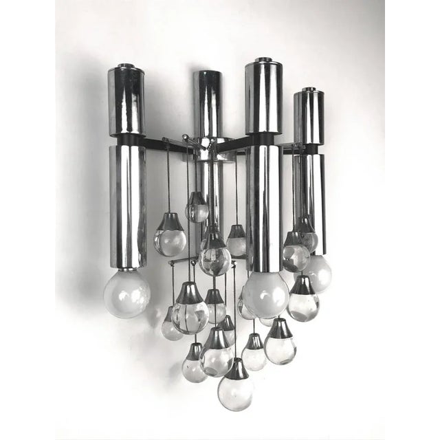 Italian Chrome and Glass Sconces by Sciolari, 1960s, Set of 2 For Sale - Image 13 of 18