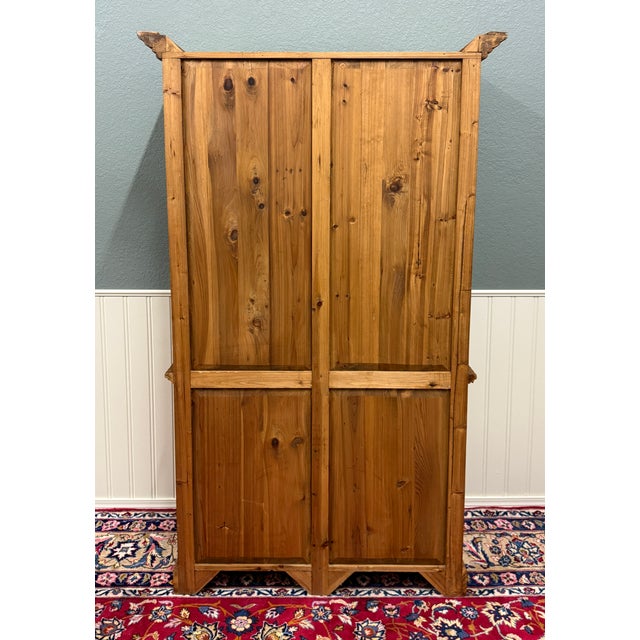 Vintage English Large Pine Cupboard Cabinet Corinthian Capitals Fluted Columns For Sale - Image 16 of 16