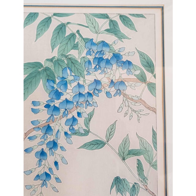Mid-Century Japanese Woodblock Print of Wisteria Flowers by Kawarazaki Shodo For Sale - Image 9 of 16
