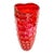 1970s Red Murano Pinched Glass Vase For Sale