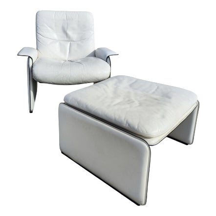 Set of Lounge Chair with Ottoman from de Sede For Sale