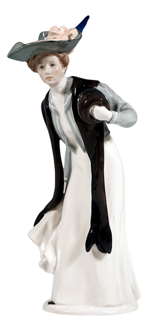 Large Art Nouveau Lady with Muff Figurine by Konrad Hentschel for Meissen, 1906