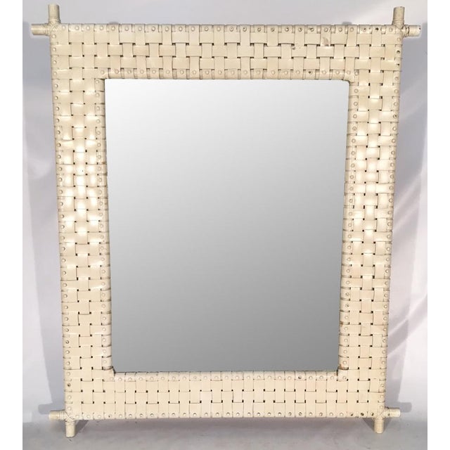 Woven Leather Bamboo Framed Wall Mirror Chairish