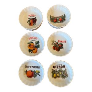 Williams-Sonoma Harvest Market French Fruit Ramekins/Tarts- Set of 6