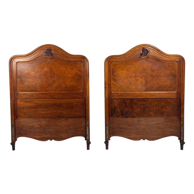 French Provincial Style, Twin Headboards, Walnut, Gilt, France, 20th C. For Sale