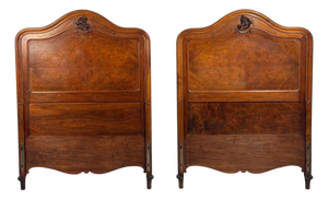French Provincial Style, Twin Headboards, Walnut, Gilt, France, 20th C.