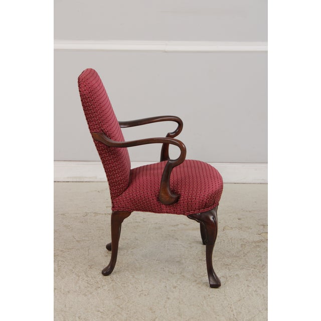 1920s Pair of Antique Mahogany Open Arm Chairs For Sale - Image 5 of 16