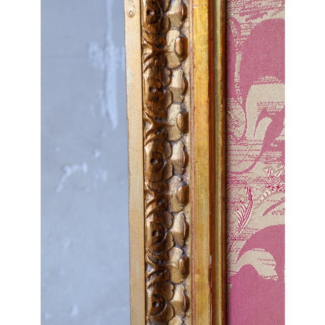 Antique French Gilded Wood Three-Panel Room Divider, 1890s For Sale - Image 6 of 16