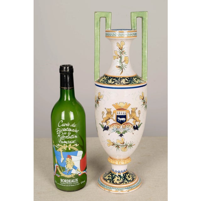 French Hr Quimper Vase For Sale - Image 11 of 13