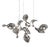 Dune 10 Cluster Chandelier with Silver Hand Polished Shades by Daniel Becker for Moss Objects For Sale