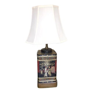 Early 20th Century Chinoiserie Tea Canister Lamp For Sale