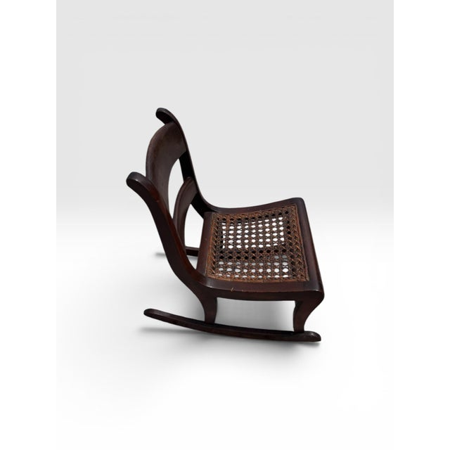 1900 - 1909 Antique Child’s Cane Seating Rocking Chair, Circa 1900 For Sale - Image 5 of 11