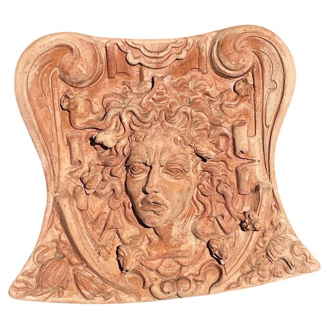Art Nouveau Terracotta Medusa Panel, Impruneta, Italy, 20th Century For Sale - Image 6 of 6