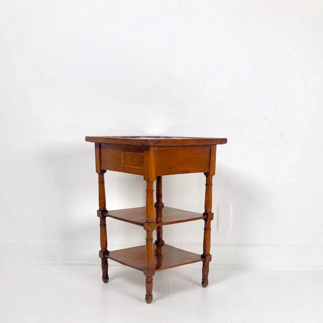 Wood Late 18th Century French Fruitwood and Marble Wine Table For Sale - Image 7 of 7