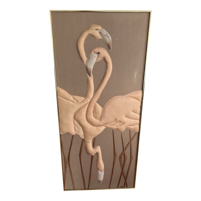 1980 Flamingo Fabric Artwork For Sale
