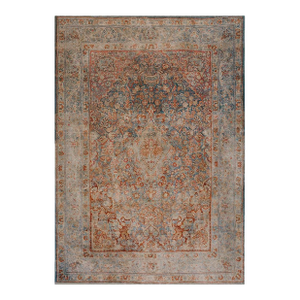 Splendid Gray Filed With Floral Motifs Geometric Design Antique Persian Kazvin Rug