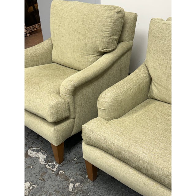 Cream Patricia Edward Bespoke Armchairs, Pair For Sale - Image 8 of 12