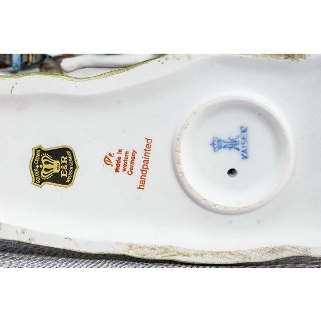 Hand Painted Vintage German Porcelain Horse Fox Hunting Dog Statue Sculpture For Sale - Image 18 of 18