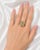 Art Deco Late 20th Century 18K White Gold Diamond Prasiolite Cocktail Estate Ring, Size 8.75 For Sale - Image 3 of 3
