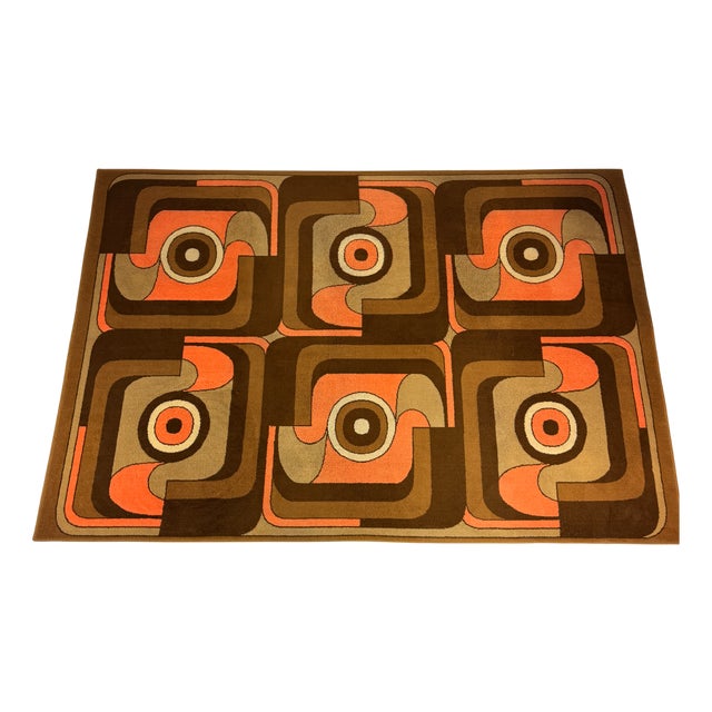 Hungarian Latex Rug by Ferenc Fekete for Farao, 1974 For Sale