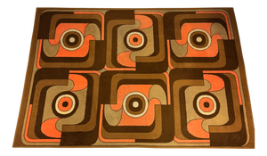 Hungarian Latex Rug by Ferenc Fekete for Farao, 1974
