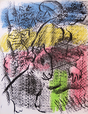 Marc Chagall, Couple à la chèvre, Lithograph
