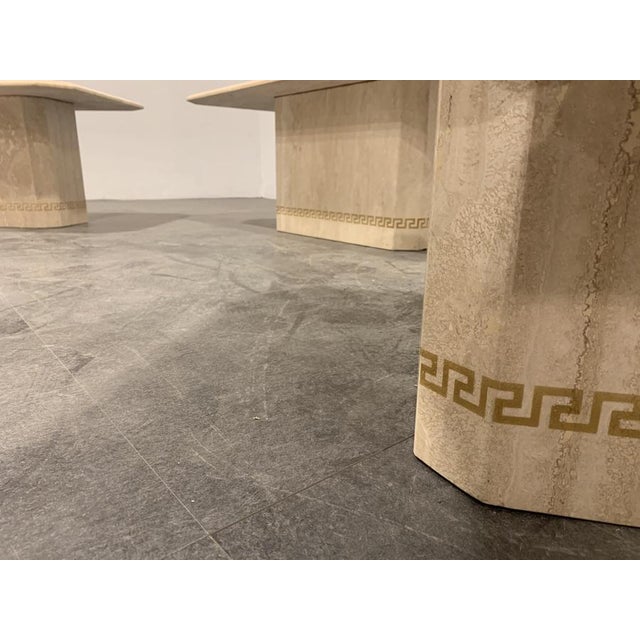 Stone Vintage Travertine Coffee and Side Tables, 1980s, Set of 3 For Sale - Image 7 of 9