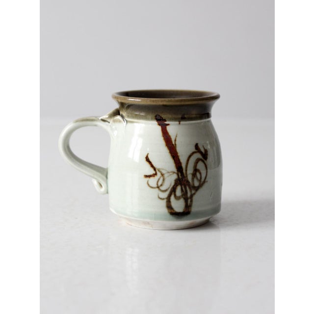 Contemporary Vintage Studio Pottery Mug For Sale - Image 3 of 13