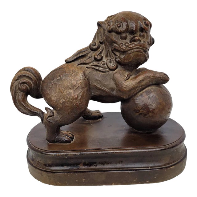 1980s Vintage Foo Dog Sculpture For Sale