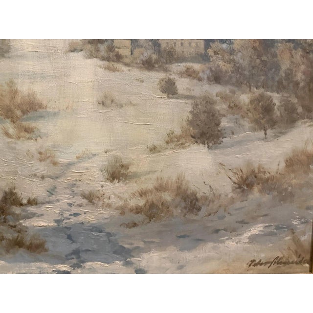 Peter Schneider, Winter Landscape in the Rhön, Oil Painting on Canvas For Sale - Image 9 of 13