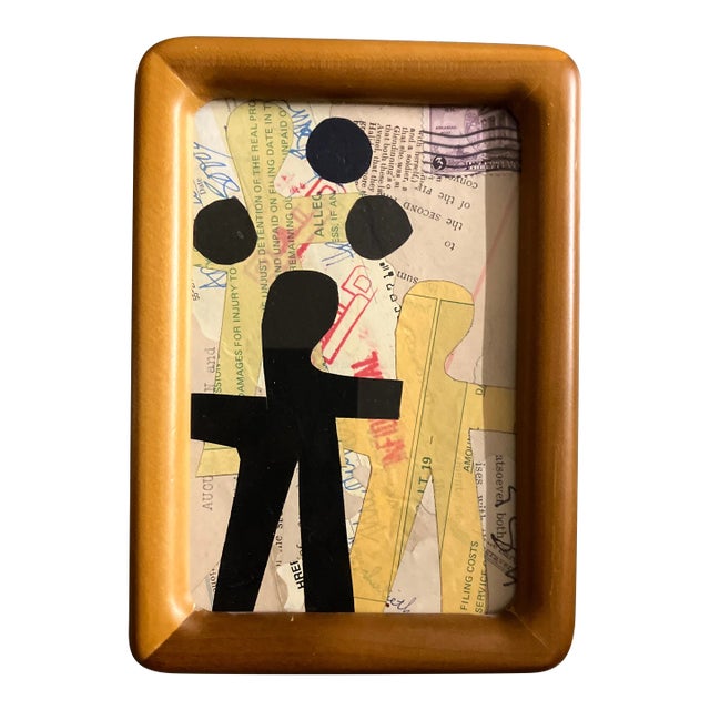 Contemporary Original Wayne Cunningham Abstract Collage Tabletop Frame For Sale