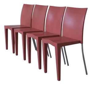 Coral Pink Miss Global Chairs by Philippe Starck, 1990s, Set of 4