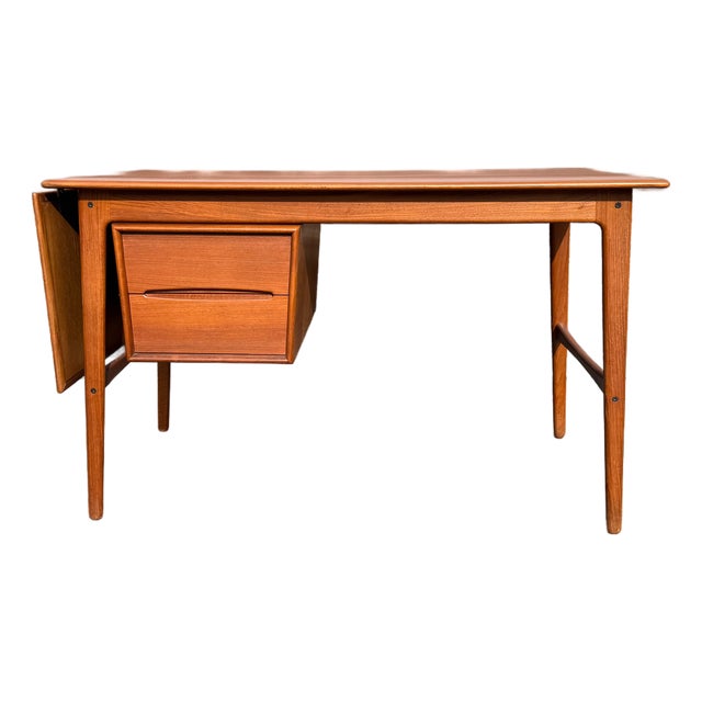 Vintage Mid Century Danish Modern Teak Desk From Elsteds For Sale