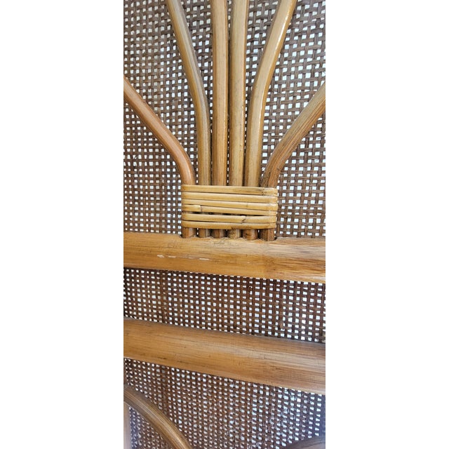 Italian 1990's Italian Four-Panel Room Divider in Natural Rattan and Woven Caning For Sale - Image 3 of 16