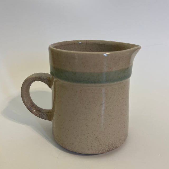 Ceramic 1970s Creamer With Teal Stripe From Japan For Sale - Image 7 of 8