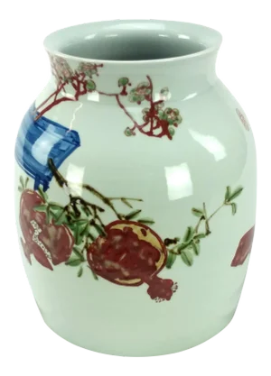 Late 20th Century Chinese Folk Style Barrel Vase