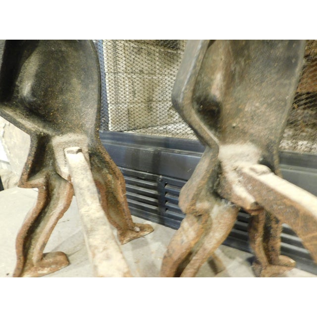 Pair of Hessian Soldier Cast Iron Fireplace Andirons 18th Century For Sale - Image 13 of 17