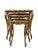 Set of 3 Franco Tacchi wood nesting tables with gilt detailing. The tables have a charming pie crust edge and small gilt...