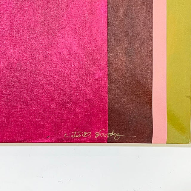 Paint Postmodern Geometric Abstract Canvas by African American DC Artist Curtis Woody For Sale - Image 7 of 9