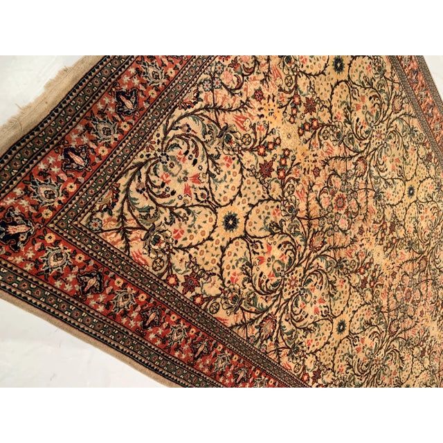 1980s Beige Color Fine Hand Knotted Turkish Vintage Herke 6' X 9'3'' For Sale - Image 5 of 10
