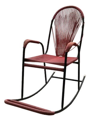 Vintage Plastic and String Rocking Chair, 1960s